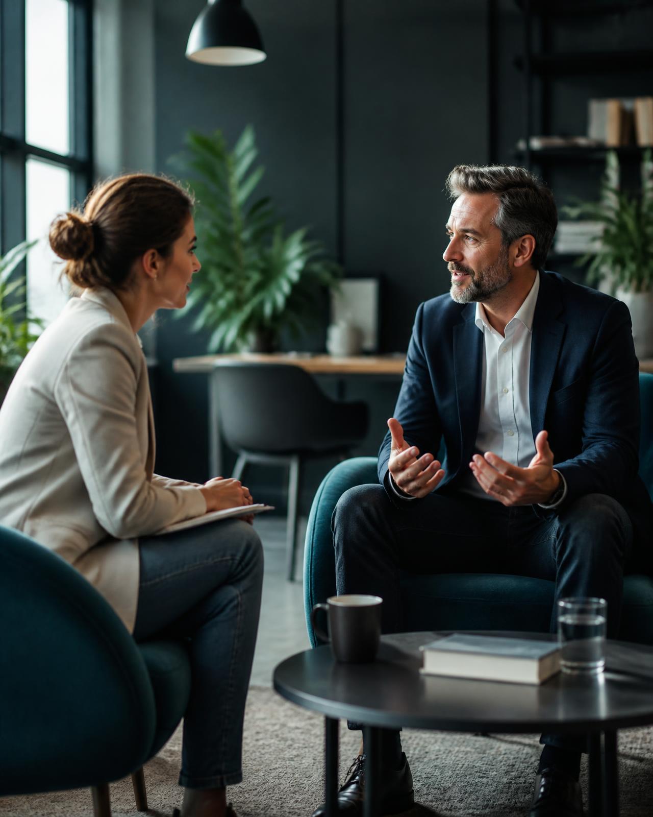 Conversation de coaching dans un cadre professionnel